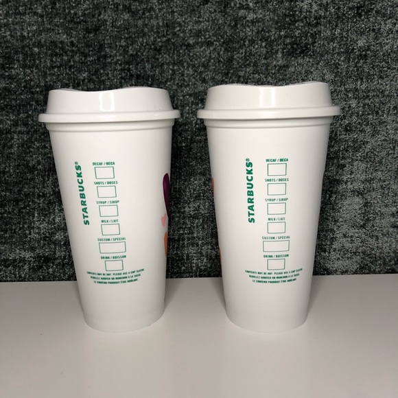 Set 2 Starbucks Valentines Reusable Hot Cups - Picture 2 of 3